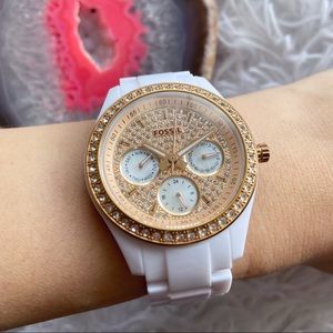 Fossil Watch Stella White Acetate Rosegold
